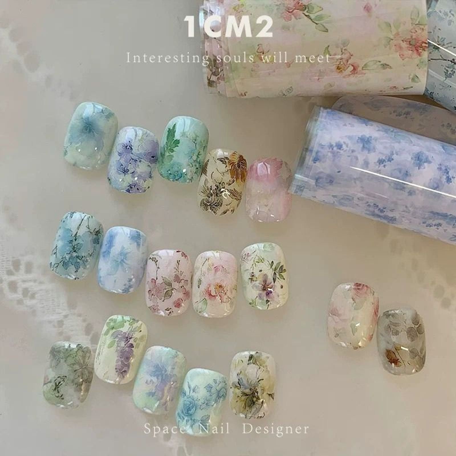 10 Rolls of Plaid Bow Stars Nail Foils Transfer Paper