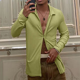 Men's Casual Lapel Long Sleeve Shirt