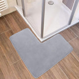 Non-Slip L-Shaped Bath Mat - Soft Absorbent Quick Dry Rug