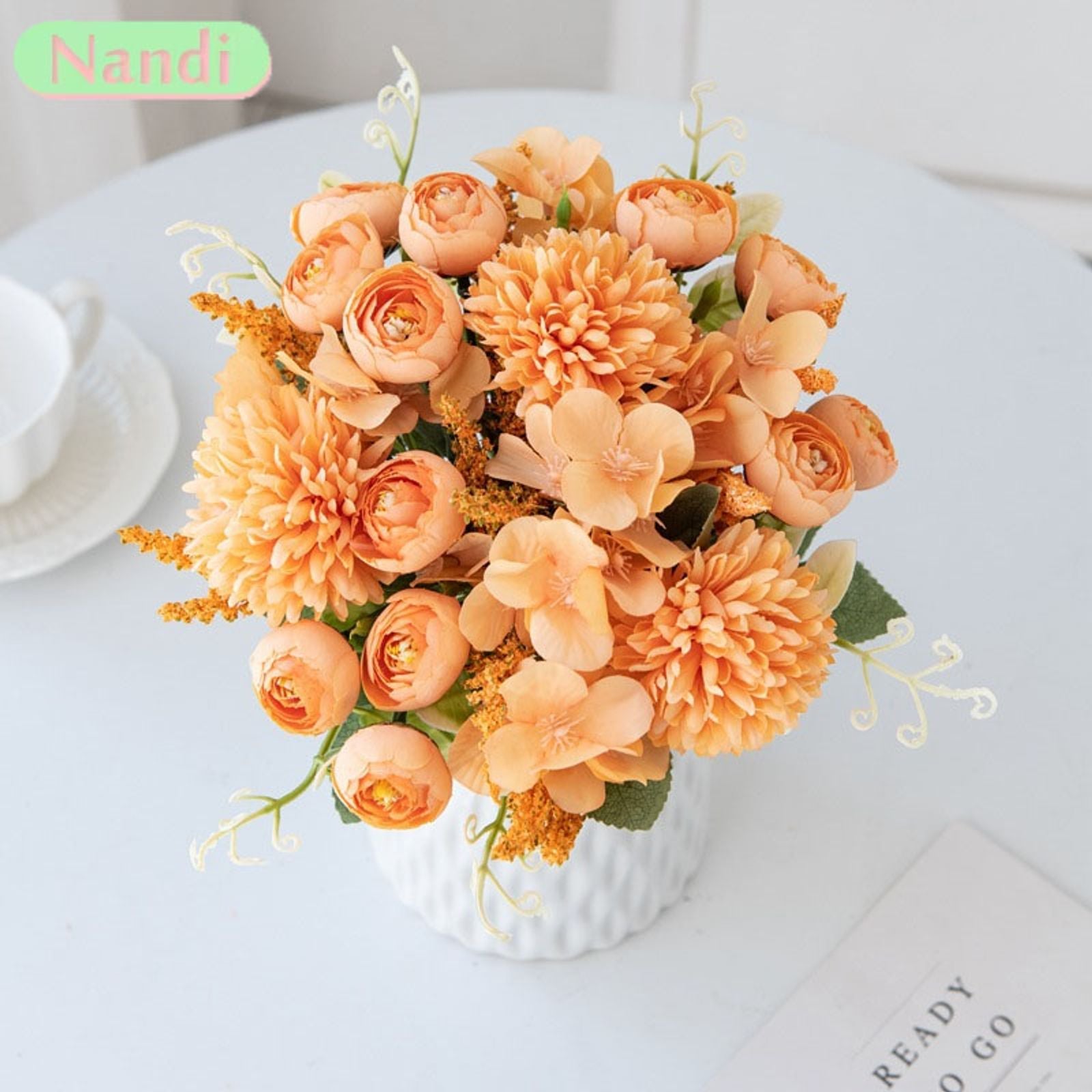 Artificial Rose Hydrangea Bouquet for Home and Events