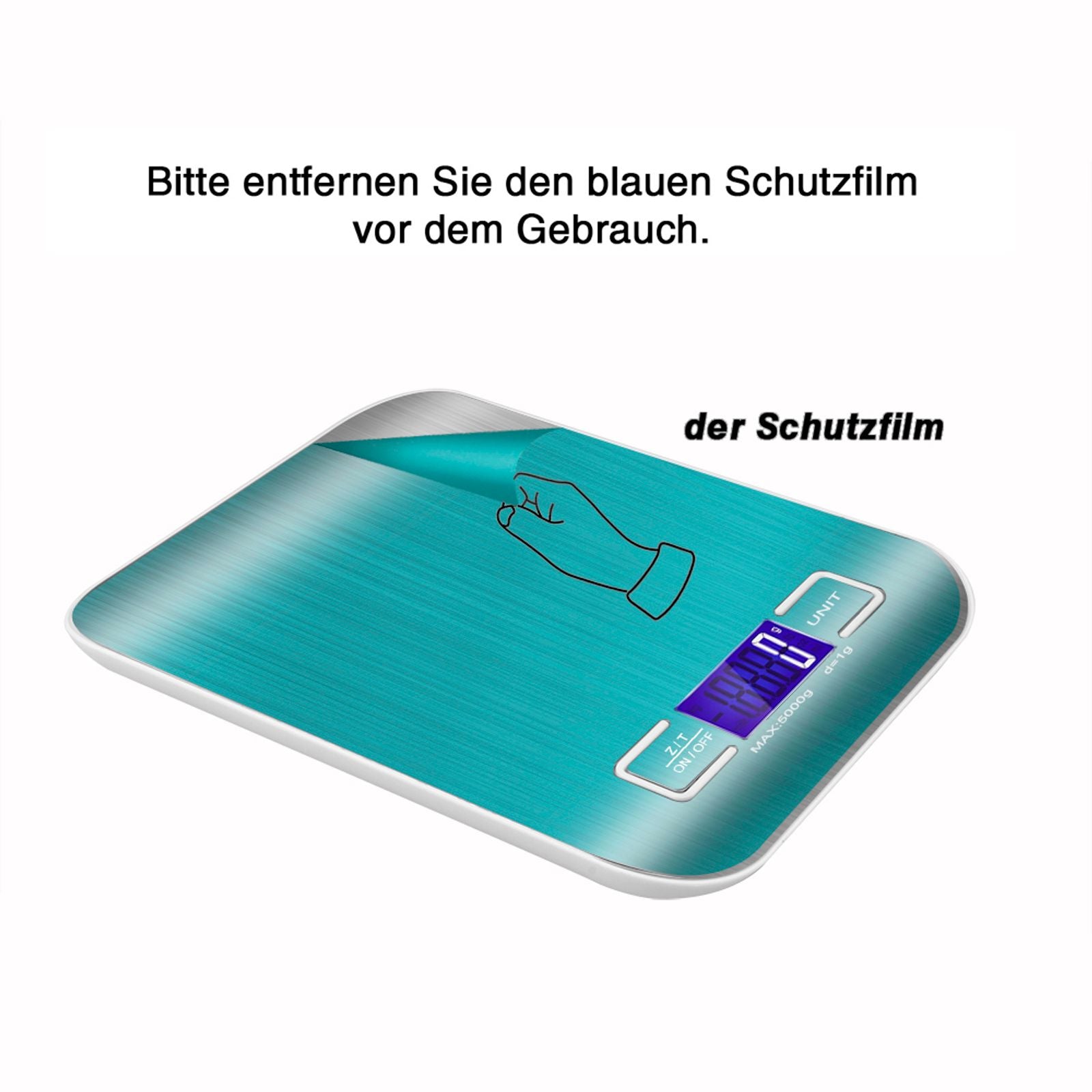 Portable Kitchen Scale with Stainless Steel Surface