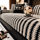 Geometric Lines Soft Thicken Tufted Fleece Blanket