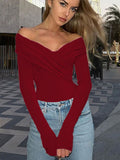 Women's Long Sleeve Crossed Bodysuit