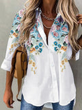 Casual Long Sleeve Printed Loose Shirt for Women