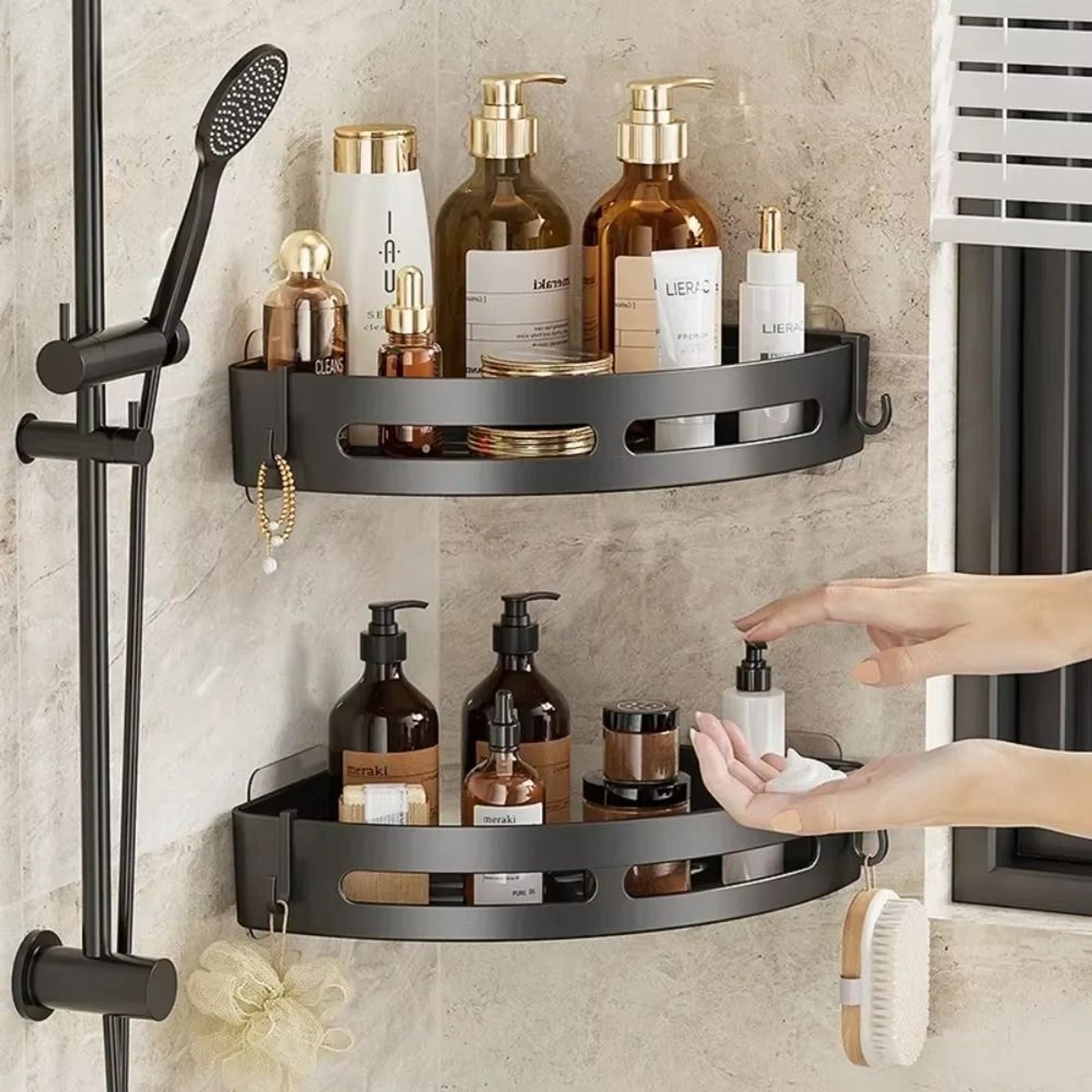 Triangle Large Capacity Wall-Mounted Bathroom Shelves