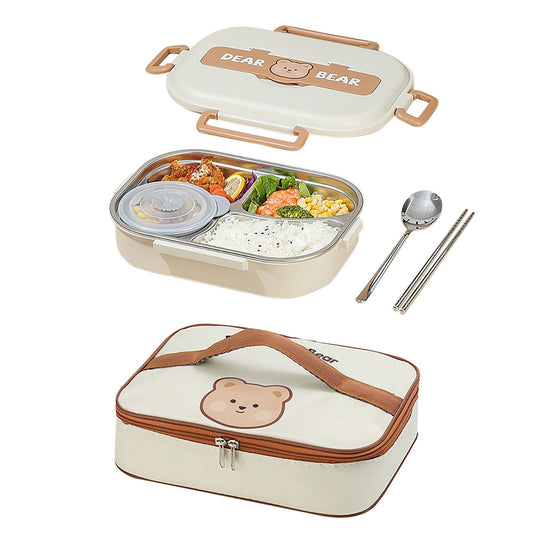 304 Stainless Steel Leak-proof Lunchbox with 4 Compartments