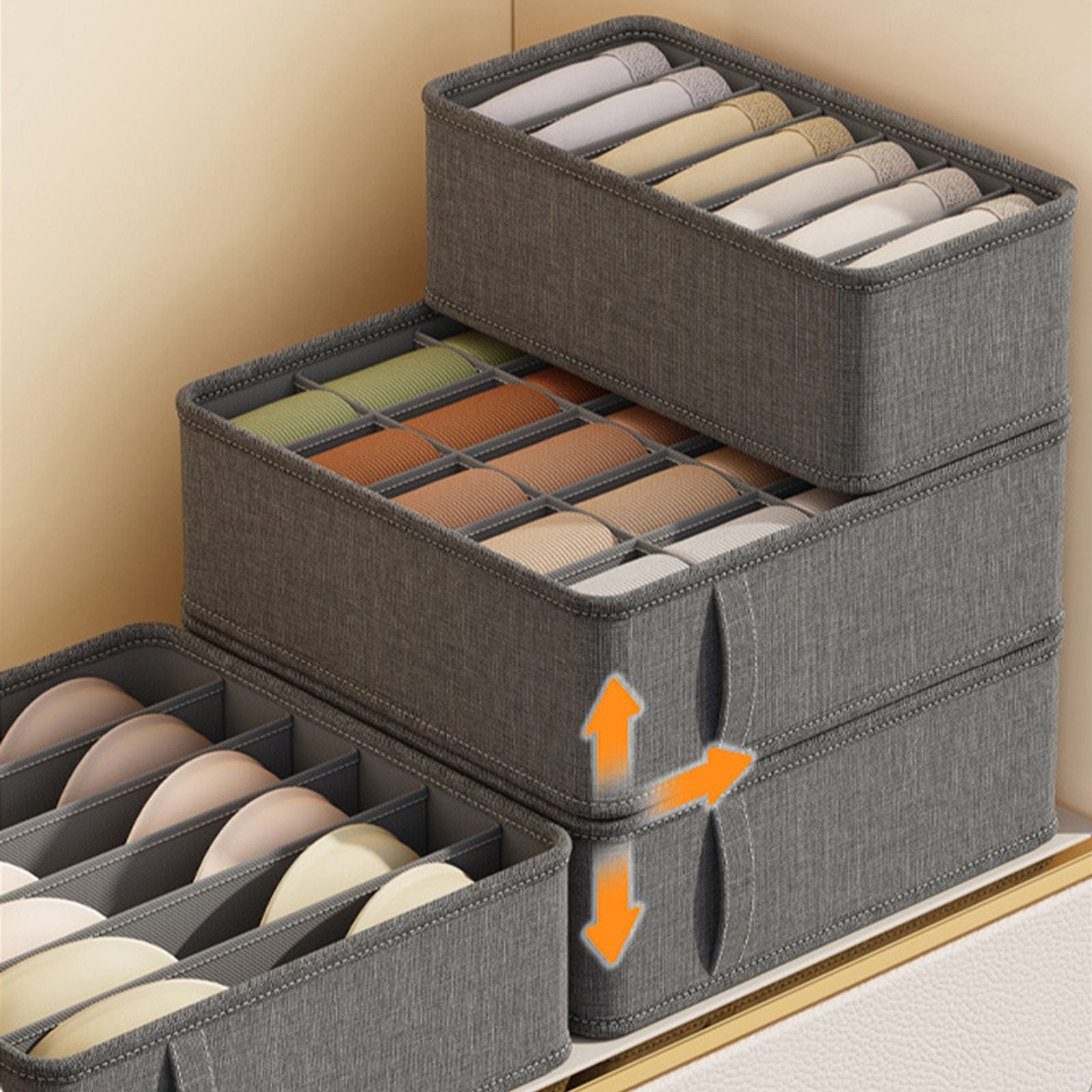 3PCS Cabinet Drawer Clothes Organizer for Underwear & Socks