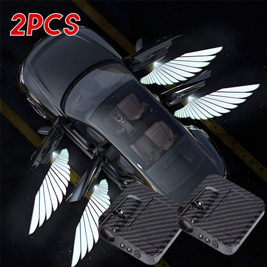 2Pcs Car Angel Wings Wireless Door Welcome Light Projector