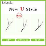 Lakanaku 2D Eyelash Extensions - U YY Fiber Double Tips