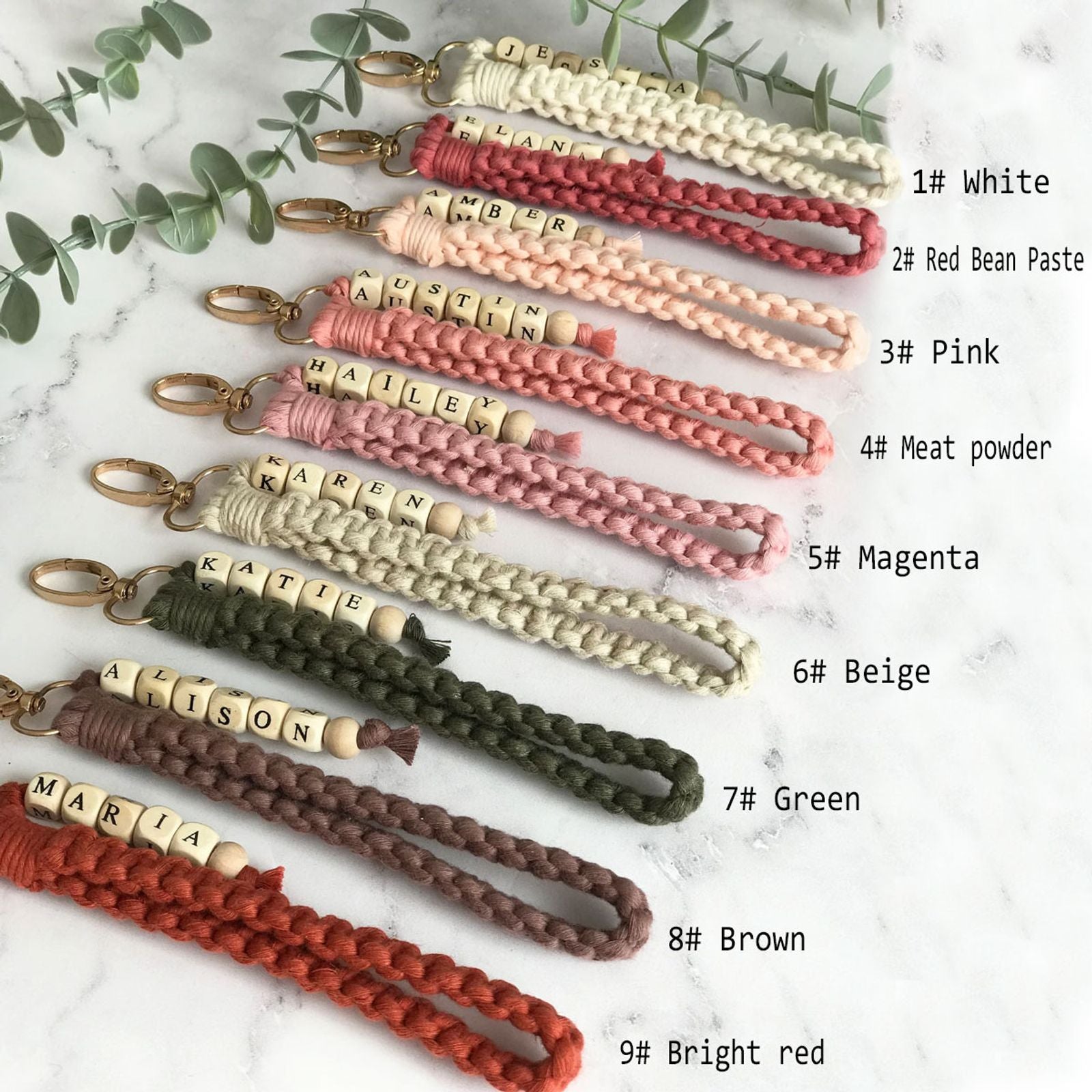 Customized Bohemian Style Bracelet Name Keychain