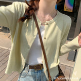 Women's O Neck Knitted Cardigan - Spring Autumn Style