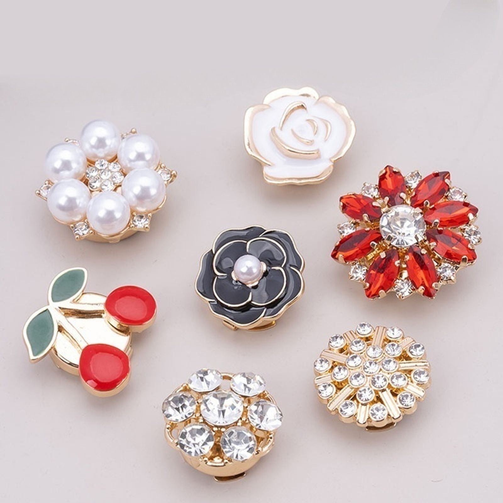 Crystal Pearl Button Covers for DIY Clothing
