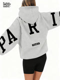 Trendy Loose Casual Pullover Hoodie with Letter Print