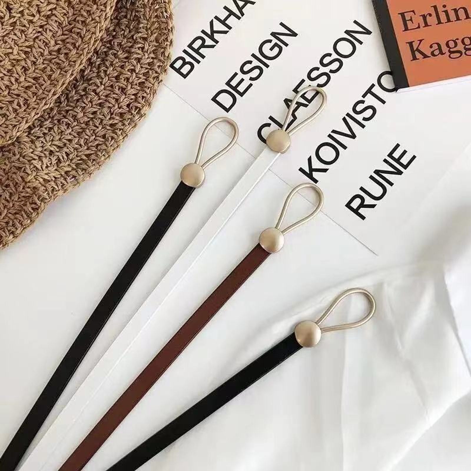 No-Hole Vintage PU Leather Knotted Belt for Women