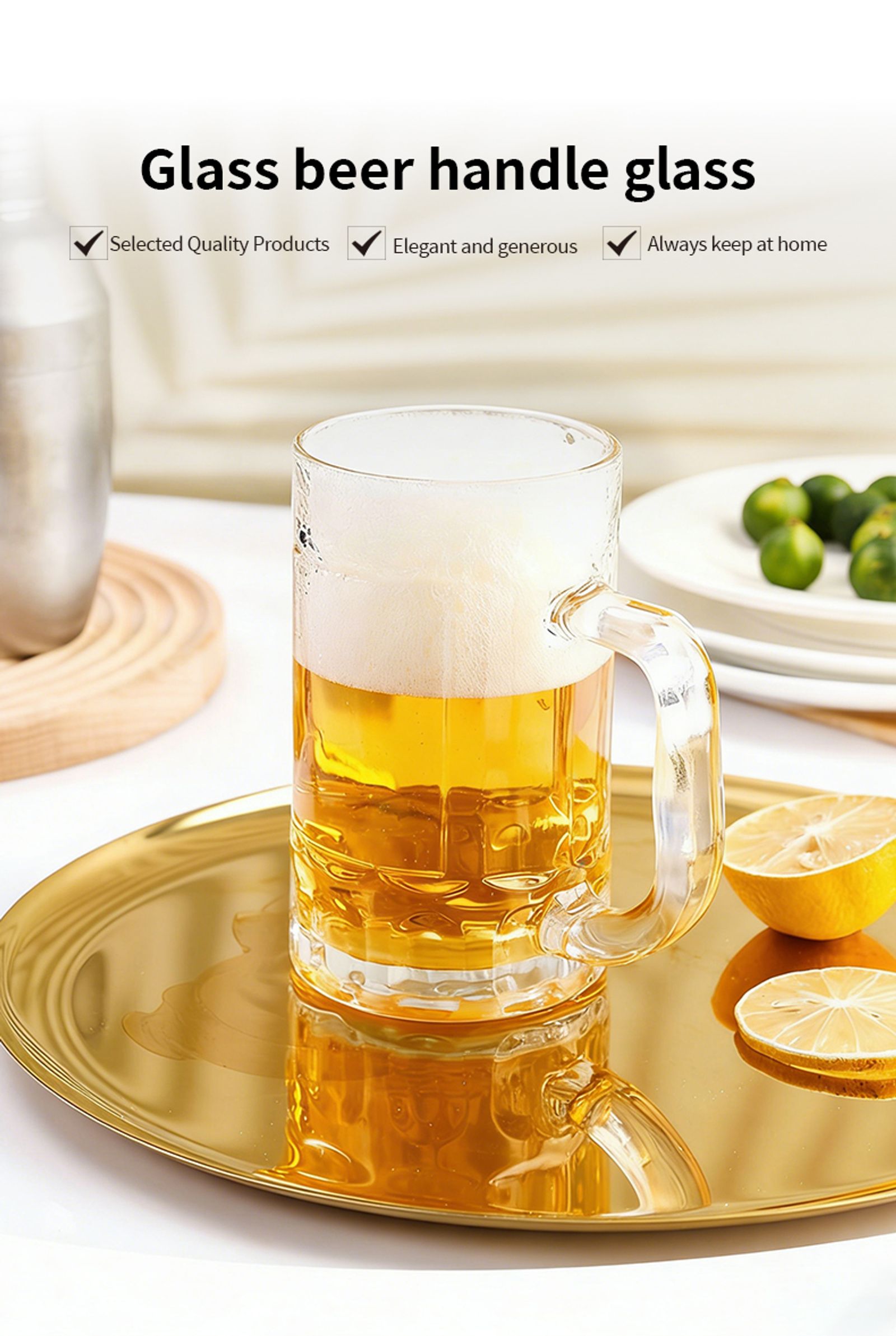 Clear Thickened Glass Beer Mug – Heavy Duty Drinking Cup
