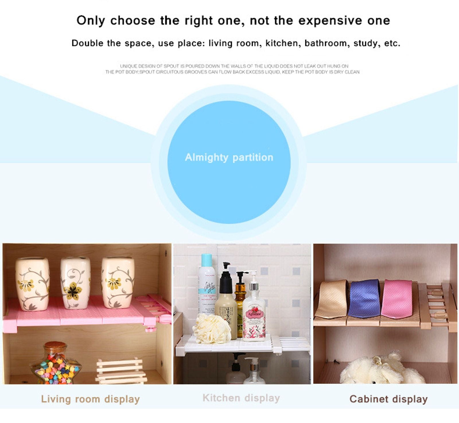 Adjustable Wall-Mounted Closet Organizer Shelf