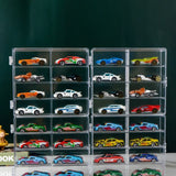 Acrylic Car Display Box 1:64 for Hot Wheels - 8 Grid Rack