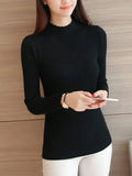 Autumn Women's Mock Neck Ruffle Sweater