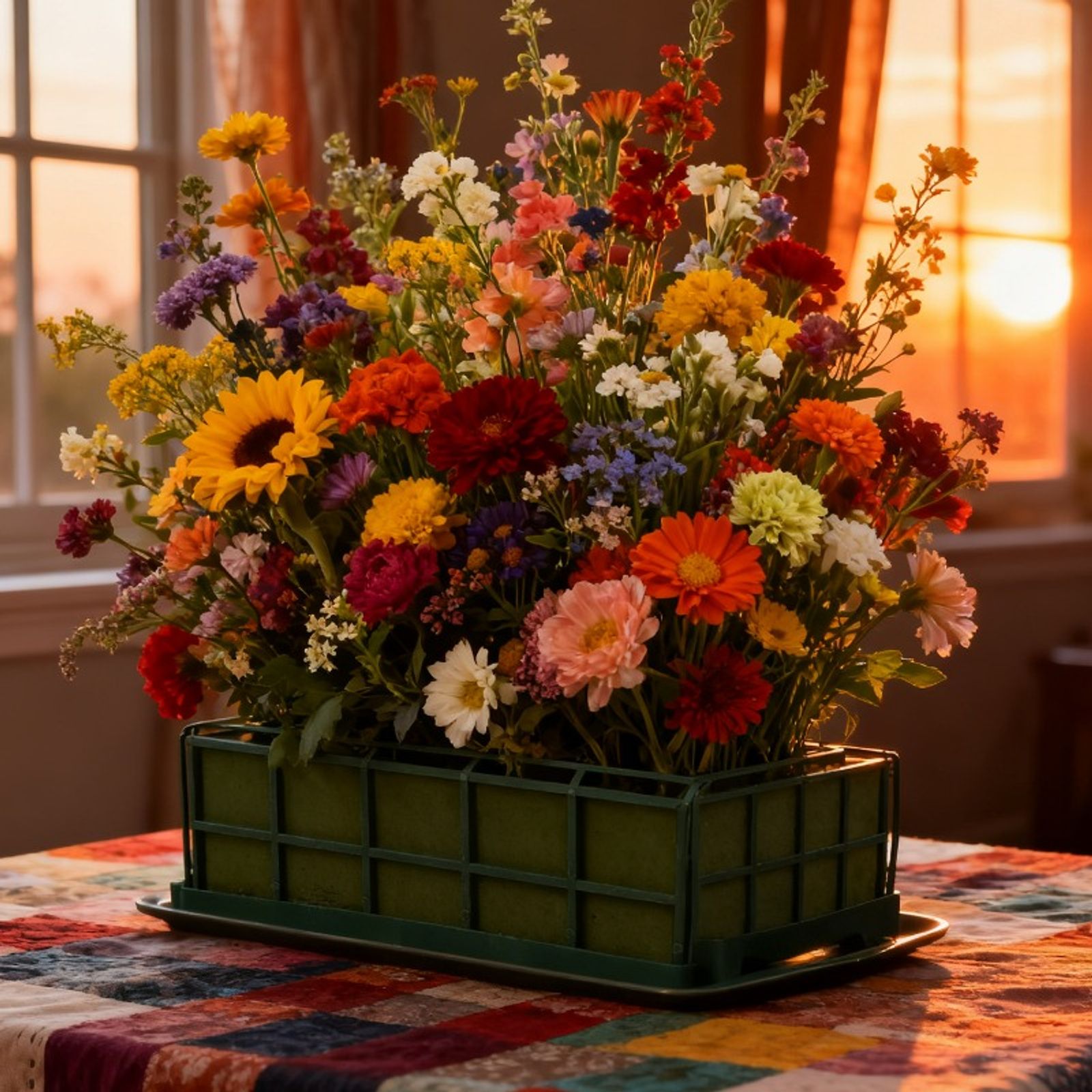 Large Green Floral Foam Cage for Flower Arrangements