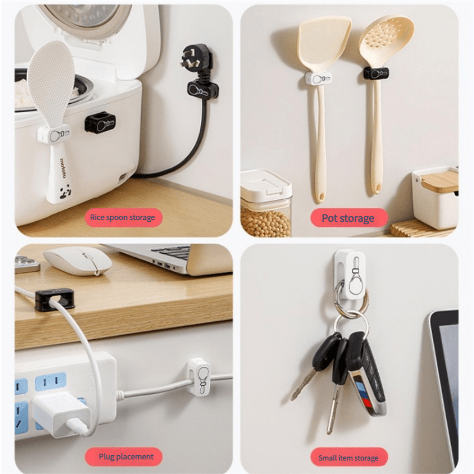 Cute Black and White Small Wall-Mounted Storage Rack