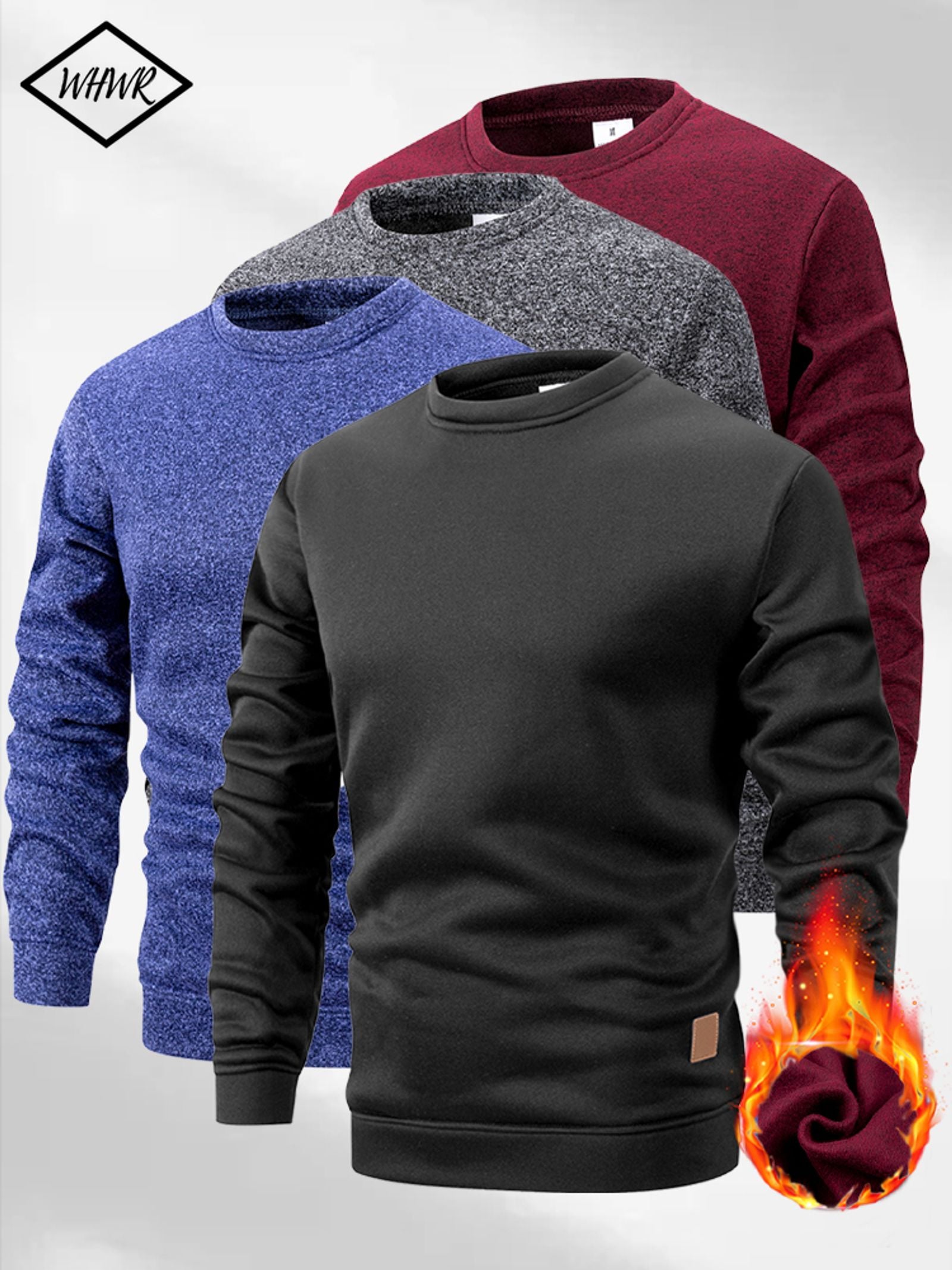Men's Casual Round Neck Long Sleeve Pullover Sweatshirt