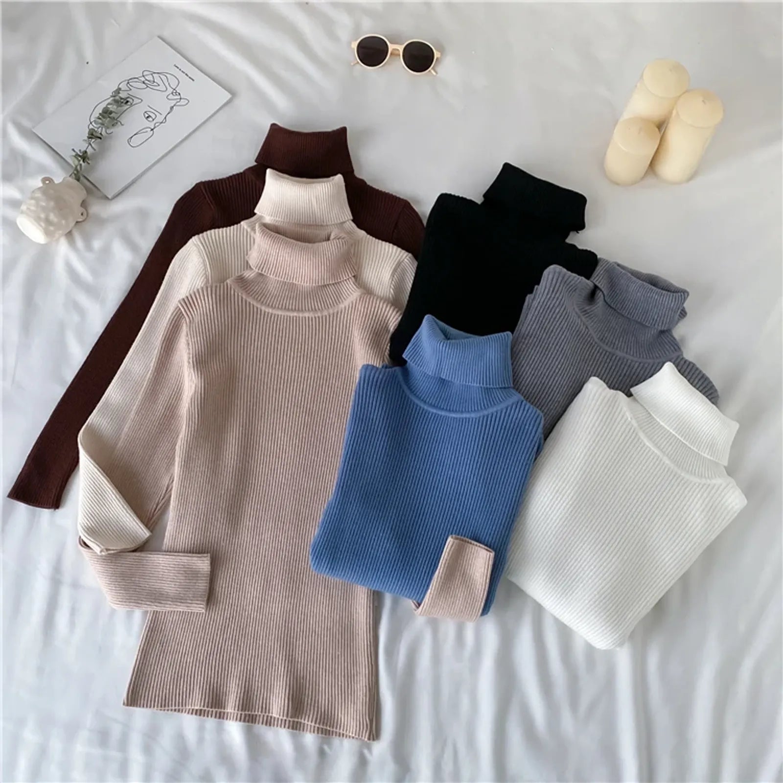 Women's Warm Turtleneck Jumper Sweater