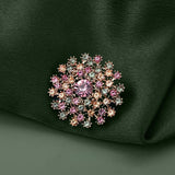 Elegant Colorful Crystal Star Flower Brooch Pin