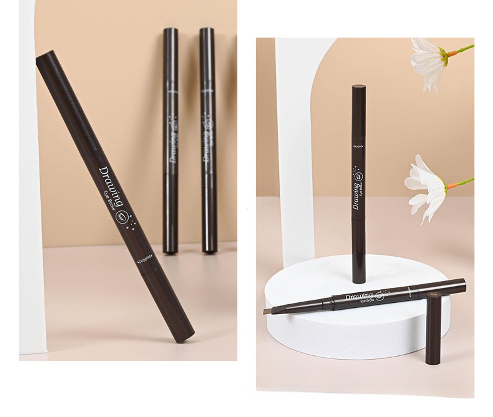 2 in 1 Waterproof Eyebrow Pencil - Long Lasting & Easy to Use