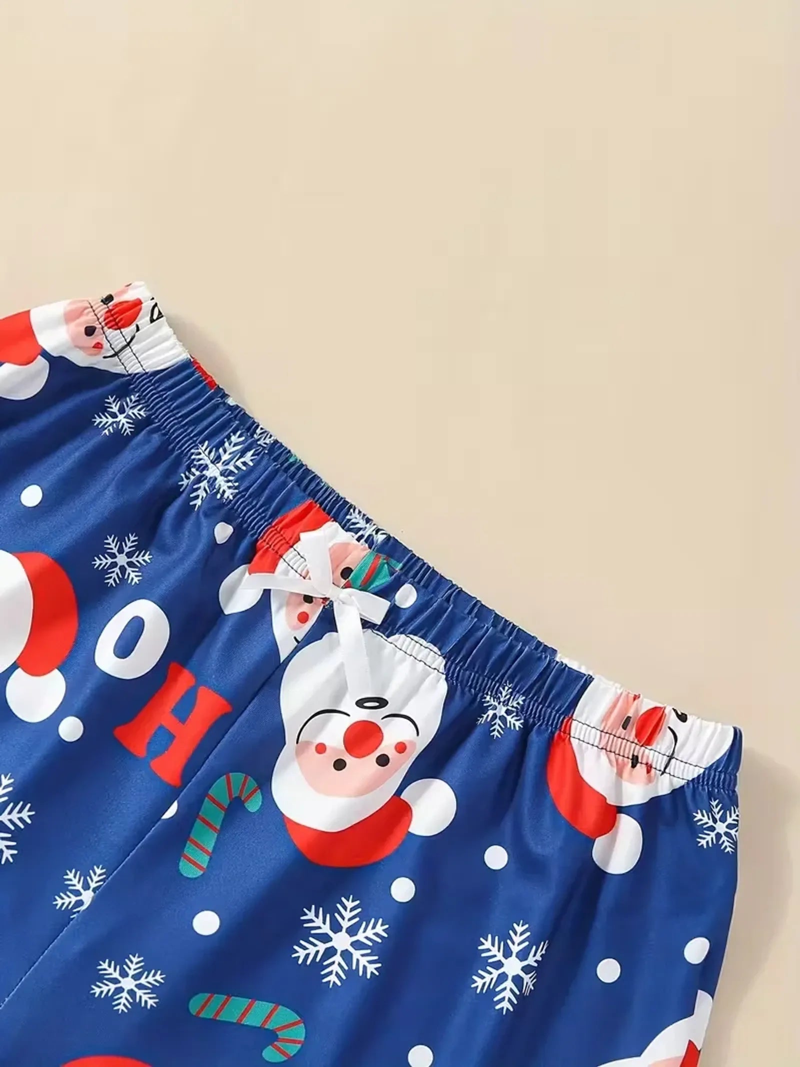 Snowflake Print Christmas Santa Pajama Set for Women