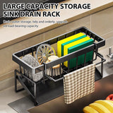 Kitchen Sink Drain Rack Organizer with Soap Holder