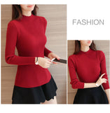 Autumn Women's Mock Neck Ruffle Sweater