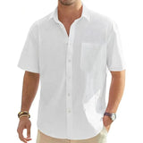 Men's Cotton Linen Short Sleeve Vacation Shirt