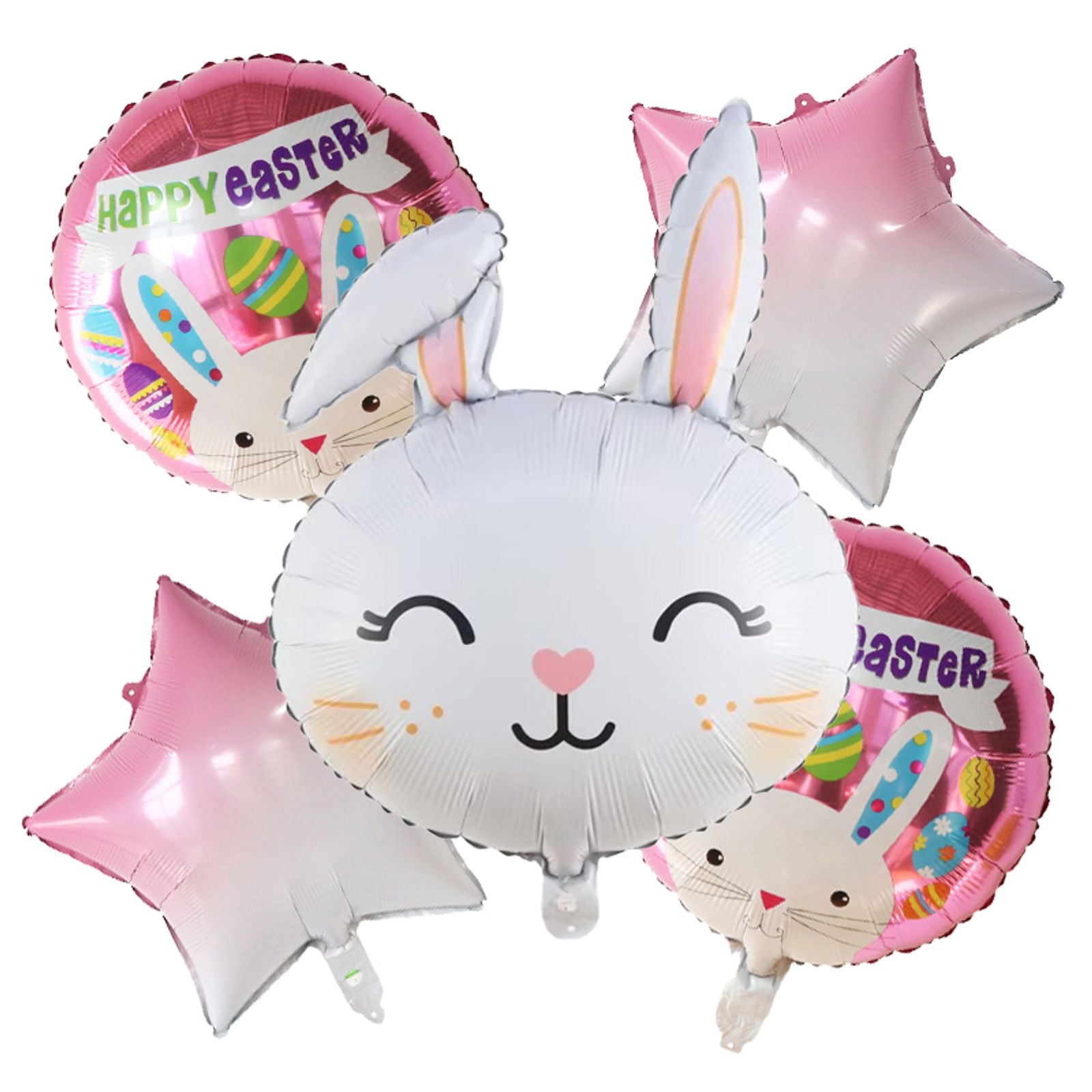 5 Pcs Cartoon Rabbit Foil Balloons for Easter & Birthday