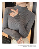 Solid Color Slim Turtleneck Sweater for Women