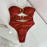 3 Colors Cut Out One Piece Swimsuit for Women
