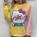 Hello Kitty Women's Hoodie - Fashionable Round Neck Sweatshirt