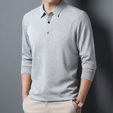Men's Long Sleeve Business Casual Polo Shirt