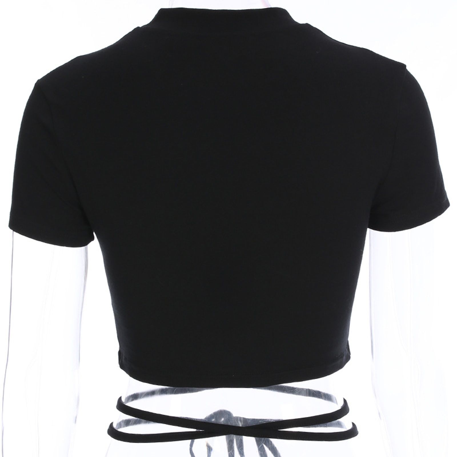 Women’s Black Short Sleeve Crop Top