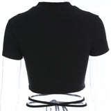 Women’s Black Short Sleeve Crop Top