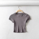 Summer Sexy Women’s O-neck Short Sleeve Crop Top