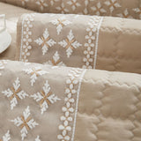 Waffle Quilting Anti-Slip Sofa Cover with Snowflake Lace
