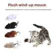 Interactive Plush Wind-Up Mouse Toy for Cats and Dogs