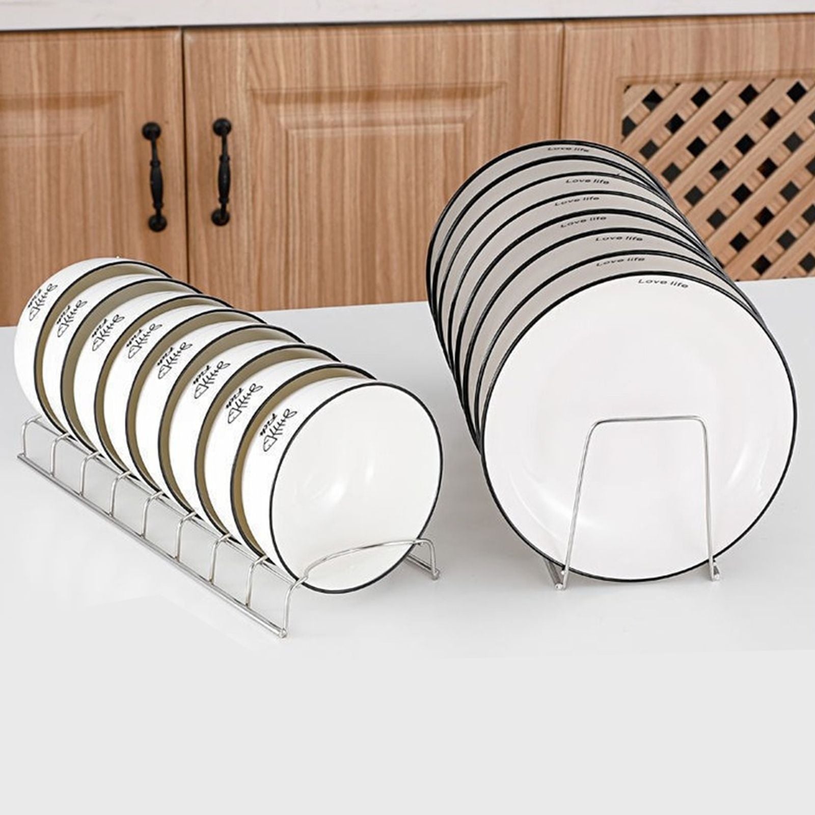 Stainless Steel Dish Draining Rack - Space Saving Kitchen Holder
