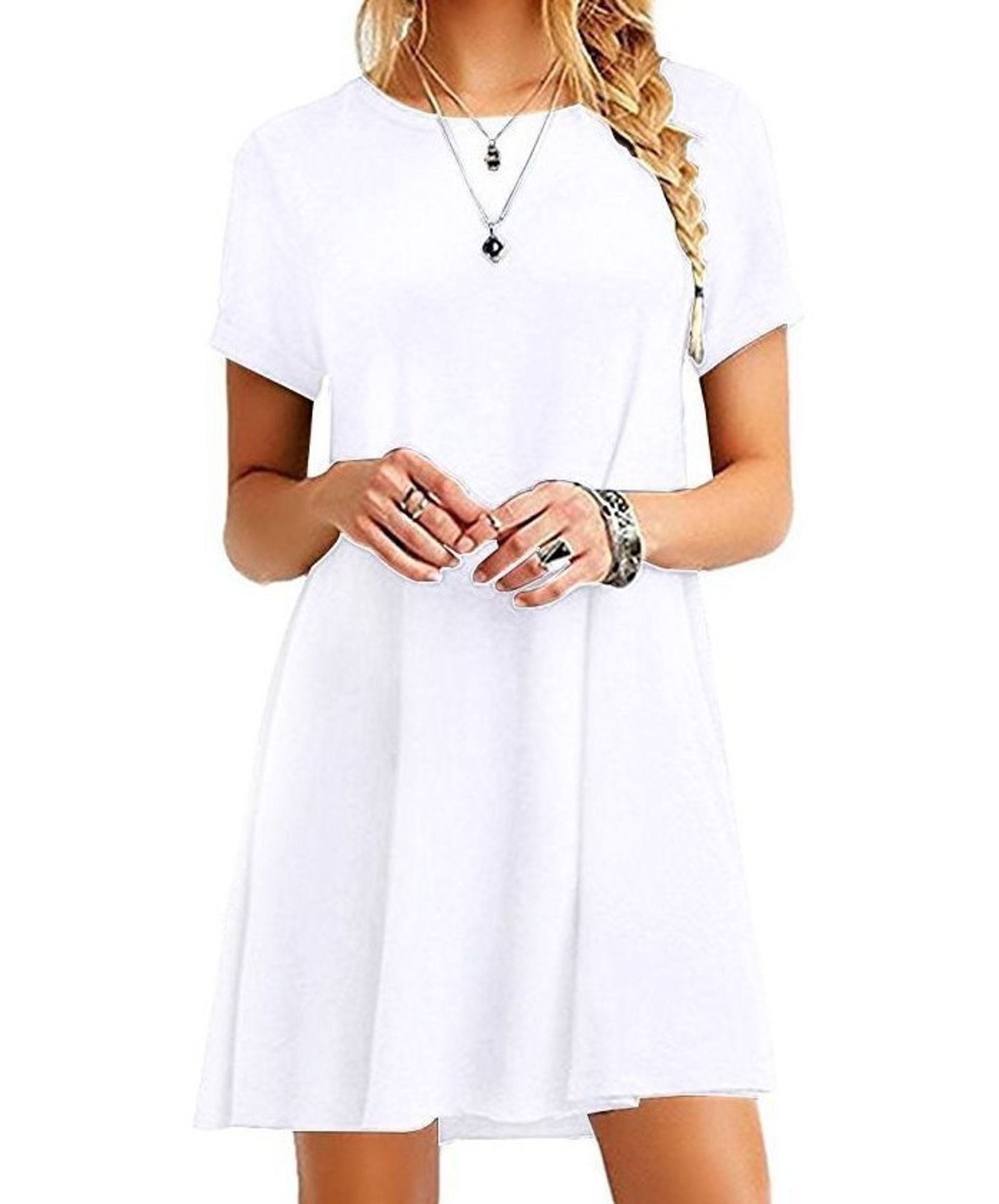 Women’s Vintage Casual Short Sleeve T-Shirt Dress