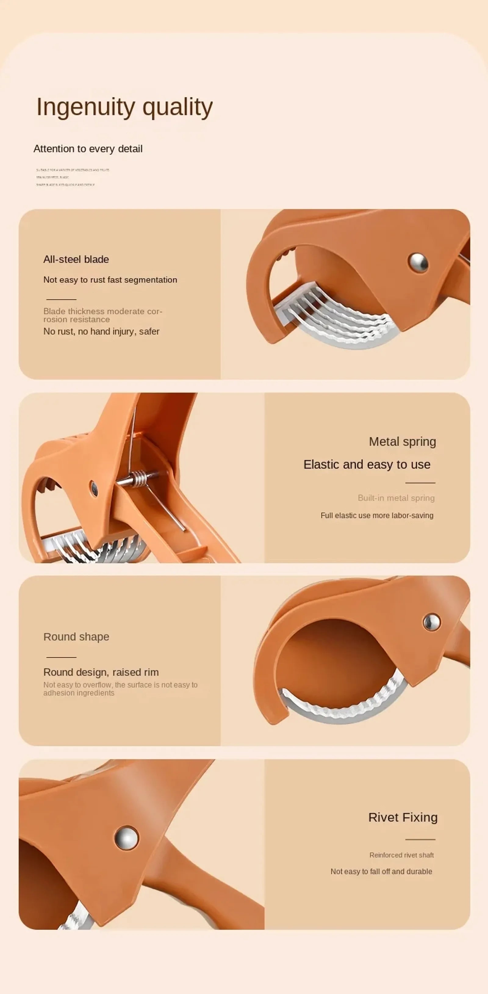 HooFun Stainless Steel Vegetable and Fruit Slicer