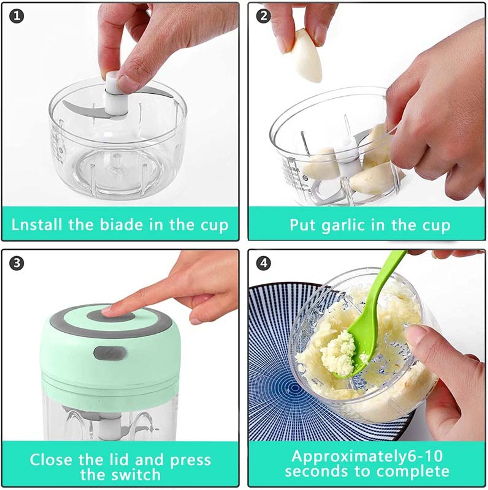 Powerful Mini Electric Garlic Chopper