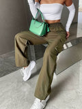 High Waist Wide Leg Fashionable Workwear Pants for Women