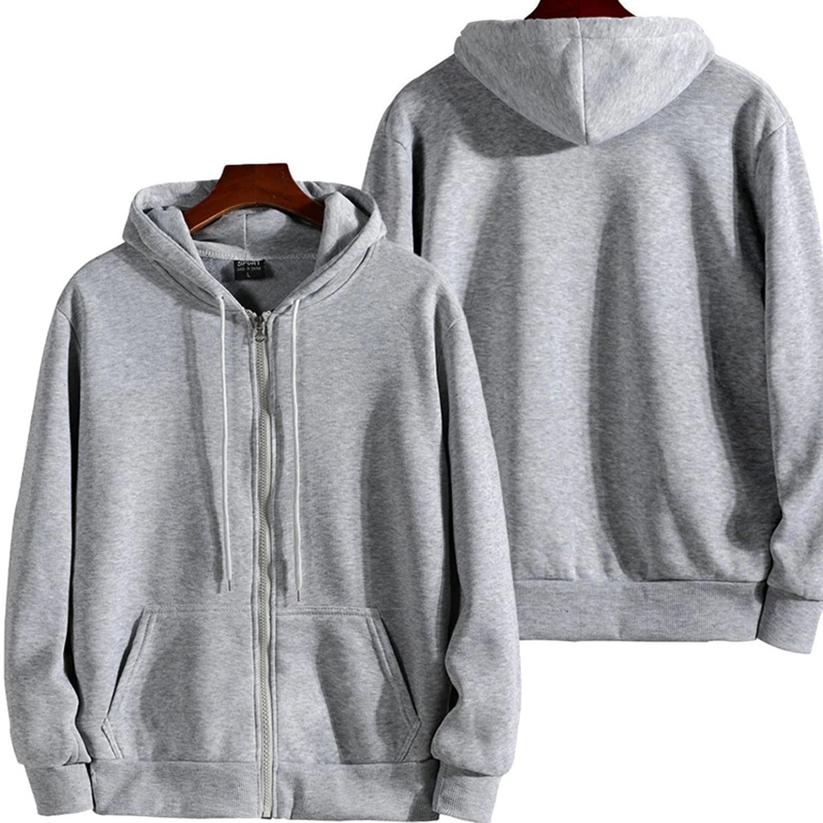 Men's Casual Zipper Hoodie - Long Sleeve Sweatshirt