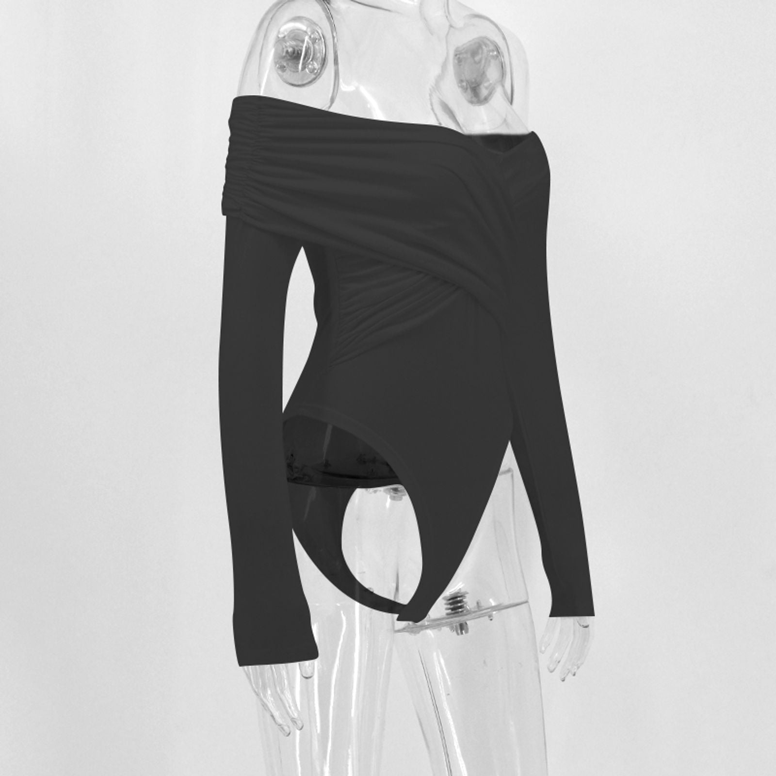 Women's Crossed Bodysuit with Long Sleeves