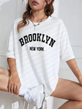Women's Brooklyn Retro Letter Print T-shirt